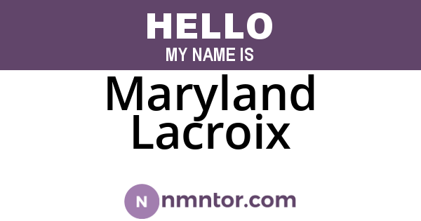 Maryland Lacroix