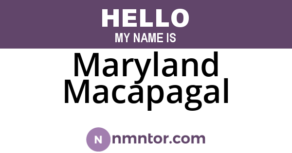 Maryland Macapagal