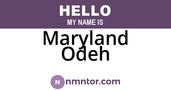 Maryland Odeh