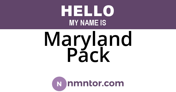 Maryland Pack