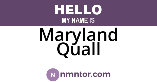 Maryland Quall