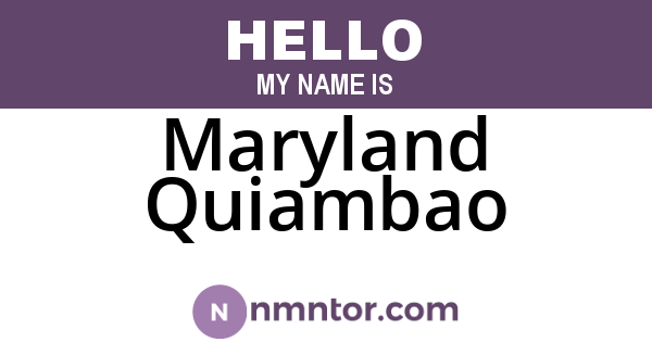 Maryland Quiambao