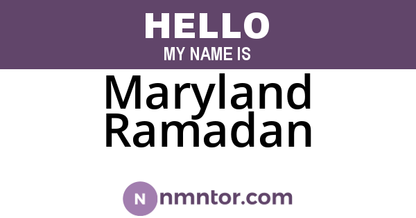 Maryland Ramadan