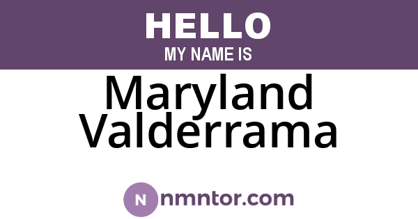 Maryland Valderrama