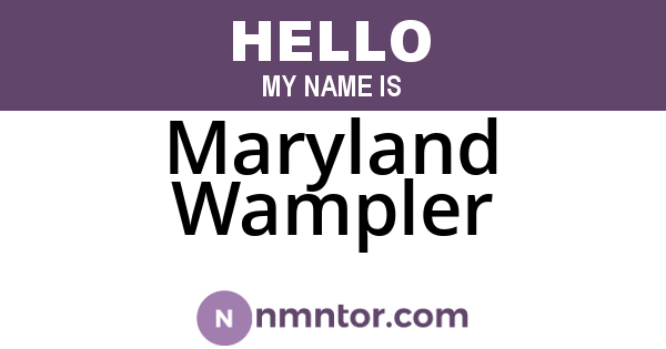 Maryland Wampler