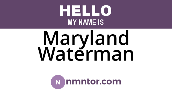 Maryland Waterman