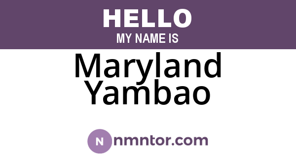 Maryland Yambao