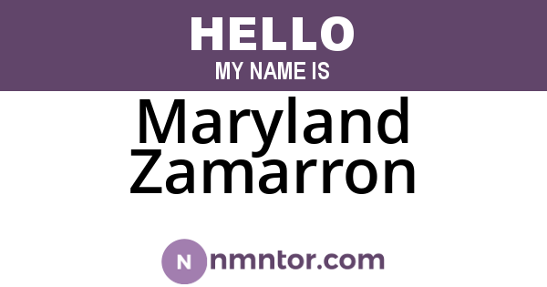 Maryland Zamarron