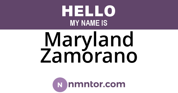 Maryland Zamorano