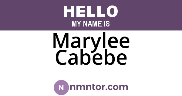 Marylee Cabebe