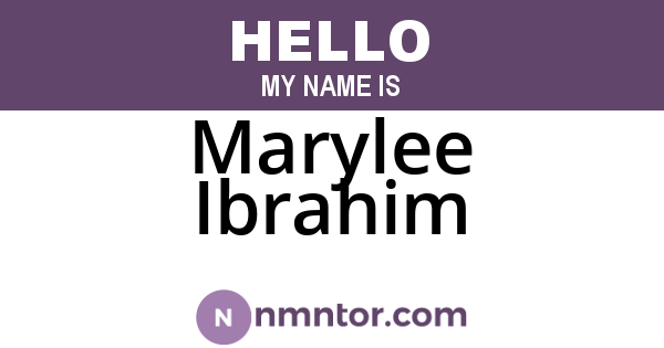 Marylee Ibrahim