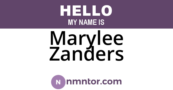 Marylee Zanders