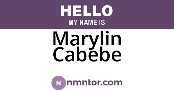 Marylin Cabebe