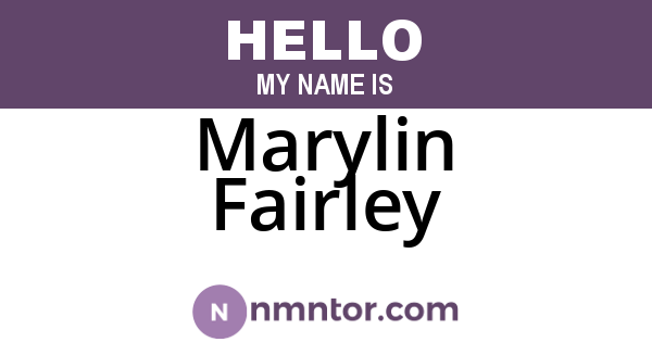 Marylin Fairley