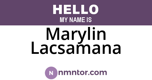 Marylin Lacsamana