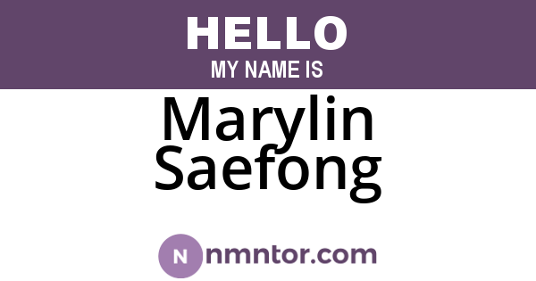 Marylin Saefong