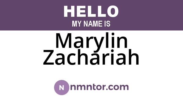 Marylin Zachariah