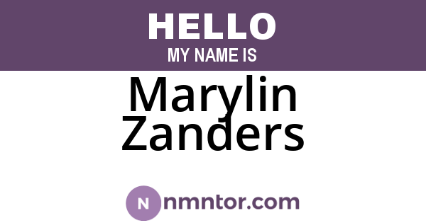Marylin Zanders