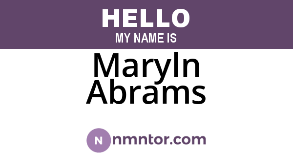 Maryln Abrams