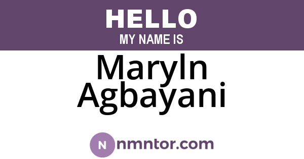 Maryln Agbayani