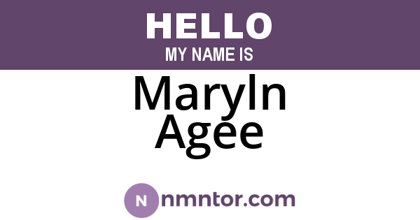Maryln Agee
