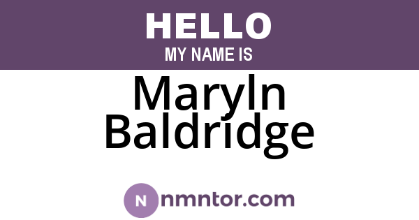 Maryln Baldridge