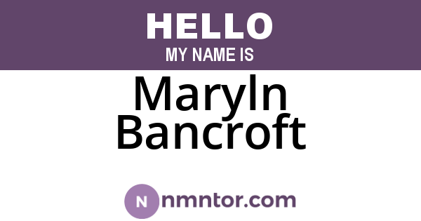 Maryln Bancroft