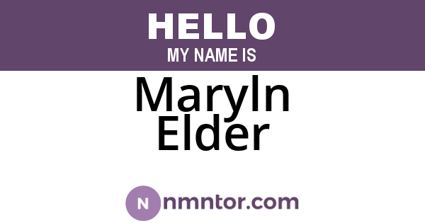 Maryln Elder