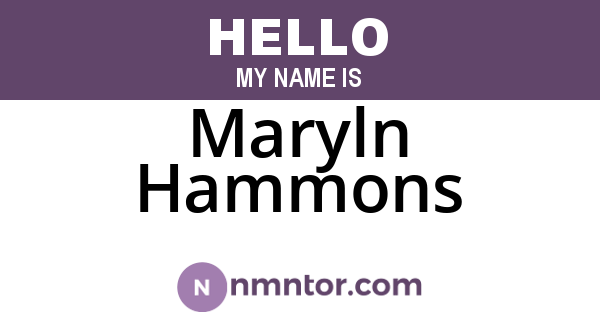 Maryln Hammons