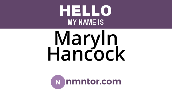 Maryln Hancock