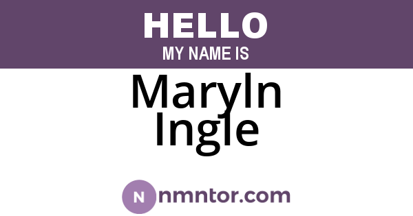 Maryln Ingle