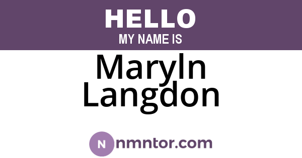 Maryln Langdon
