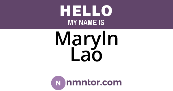 Maryln Lao