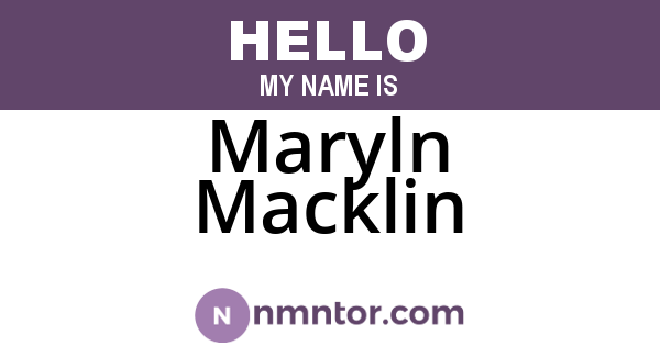 Maryln Macklin
