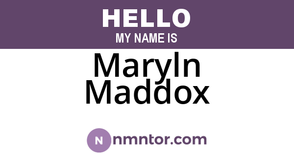 Maryln Maddox