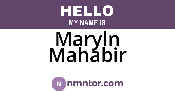 Maryln Mahabir