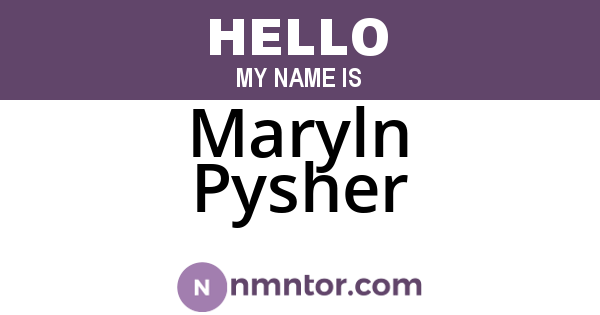 Maryln Pysher