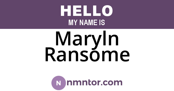 Maryln Ransome