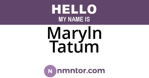 Maryln Tatum