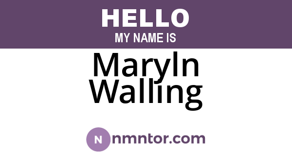 Maryln Walling