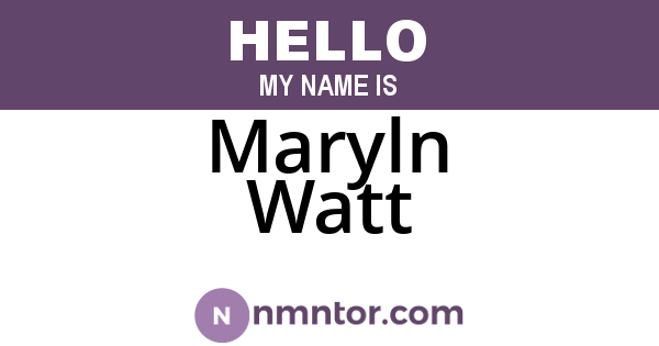 Maryln Watt
