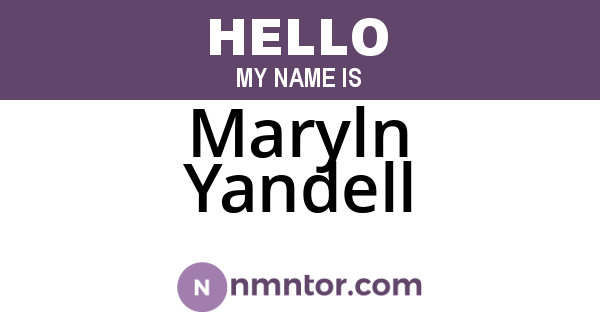 Maryln Yandell