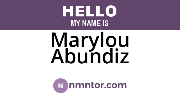 Marylou Abundiz