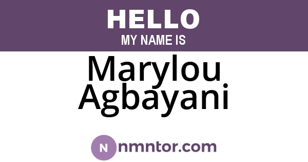 Marylou Agbayani