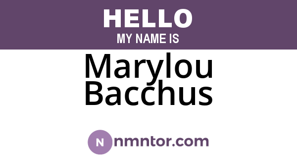 Marylou Bacchus