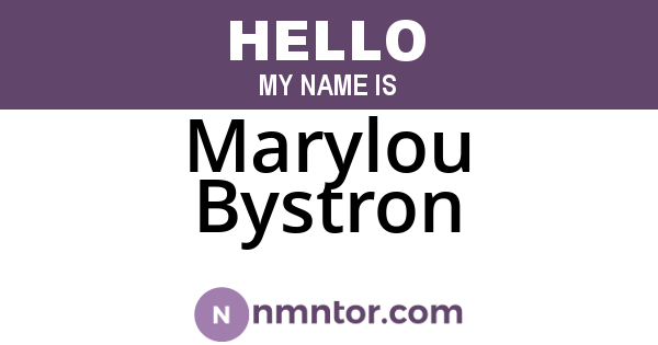 Marylou Bystron