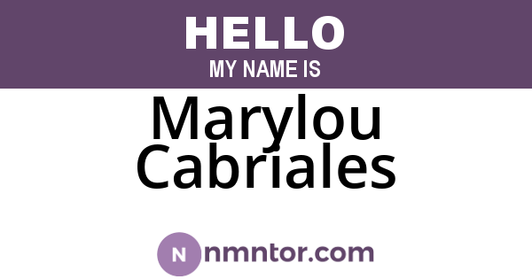 Marylou Cabriales