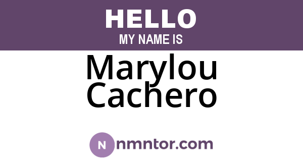 Marylou Cachero