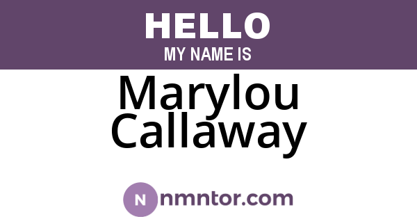 Marylou Callaway