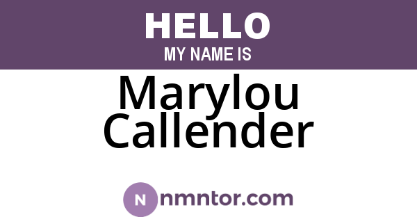 Marylou Callender